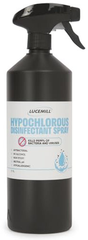 Lucemill Hypochlorous Acid | 1 Litre | Natural Multi-Purpose Disinfectant | 350ppm HOCl | Alcohol-Free | pH Neutral | Fragrance-Free | Ready-to-Use