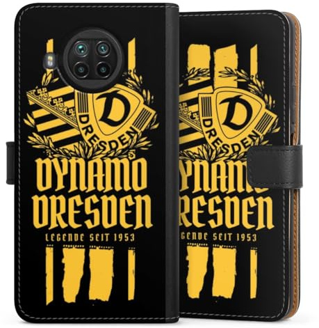 DeinDesign Klapphülle kompatibel mit Xiaomi Mi 10T Lite 5G Handyhülle aus Kunst Leder schwarz Flip Case Statement SG Dynamo Dresden SGD
