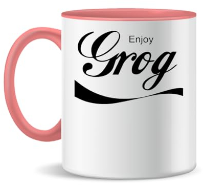 Forsca Grog Keramiktasse für Tee und Kaffee, 330ml, Magic White Pink Black 330ml