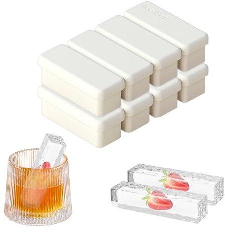 YARRAMATE Paquete de 2 cubiteras para hielo Silicona con Tapa para Congelador, Moldes Apilables hielera para Whisky Cócteles Moldes Rectangulares Silicona para Sopa Hornear reutilizables(Blanco)