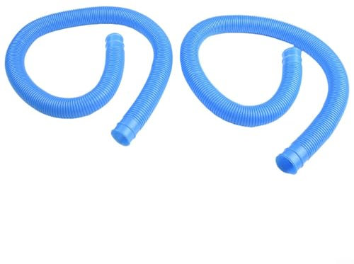 2 tubi flessibili di ricambio per pompa per piscina, in PVC da 3,5 cm, per filtri Krystal trasparenti per pompa a cartuccia trasparente, pompa per piscina fuori per terra (blu)