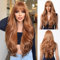 Esmee Lang Gewellt Strawberry Blonde mit Fransen Perücken für Frauen Natürliche Synthetische Hitzebeständige Haare Curly Perücke für Party Täglicher Gebrauch