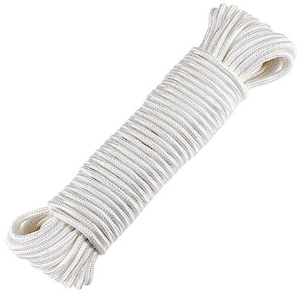 Gogogmee Nylon Fahnenmast Hebeseil Weiß, 6mm, Wetterbeständig
