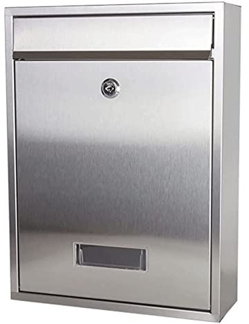 GddOGUK postkasten Briefkästen zur Wandmontage, quadratischer Briefkasten, hochwertiger Briefkasten aus Edelstahl 201 mit Schloss und Sichtfenster zuverlässig