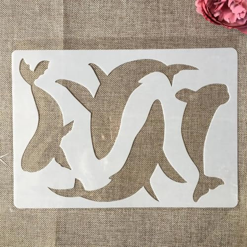 Wiederverwendbare Schablonen, A4, 29 cm, Tiere, Ozean, Wal-Schablonen zum Malen, Bastelschablonen, Schablonen zum Malen auf Holz, Wandkunst, Heimdekoration