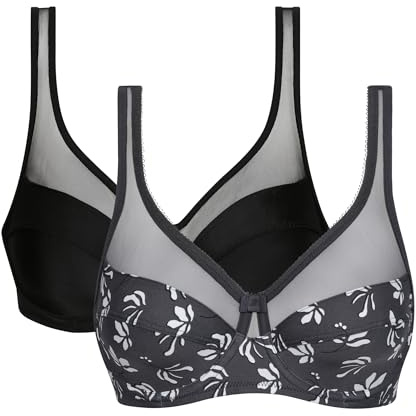 Dim Women - Generous Classic Bra x2 | Perfect Support for Bigger Cups | Thick Stretch Microfibre | U-Back and Wide Straps | Modern Look and Absolute Comfort