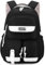 Amythe Rucksack Teenager, Schulrucksack Mädchen mit Vielen Fächern, Schulranzen für Schüler der 3. bis 5. Klasse, Mittel und Oberstufe, Nylon Tagesrucksack für Reisen Freizeit, Schwarz