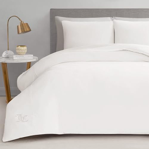 Juicy Couture Angel White Velours Full/Queen Comforter Set - 3-teiliges Luxus-Bettwäsche-Set