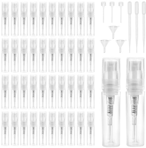 100 Pezzi Mini Flacone Spray, Bottiglia di Profumo Ricaricabile, Atomizzatore Profumo Portatile, Mini Flaconi Spray Vuoti da 2 ml, Flacone Spray per Profumo Trasparenti, per Acqua, Alcol, Profumo