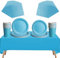 Service de table jetable bleu de 69 pièces – 20 serviettes, 16 tasses, 16 assiettes de 17,8 cm et 22,9 cm, 1 nappe bleue | Vaisselle biodégradable pour anniversaires, mariages, fêtes de Noël d'enfants