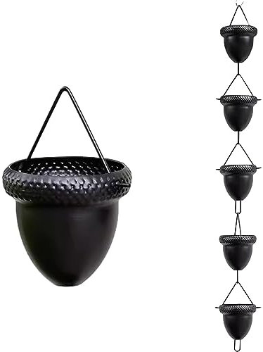 Lång regnfångare kedjeklocka, unika regnvattenledskedjor för heminredning, hängror för heminredning, hängrännor i metall, stuprör, regnfångare, lätt att installera (storlek: 300 cm (10 fot))
