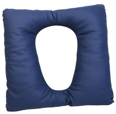MotiveTech Cojín de asiento acolchado portátil con correas de fijación, suave para asiento de inodoro, funda para asiento de inodoro para ancianos, color azul oscuro