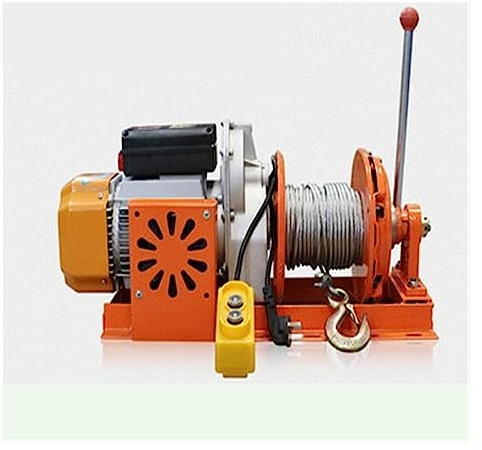 Treuil électrique portatif 500kg 30m palan à câble électrique, fil de levage suspendu grue outil électrique atelier puissance portique palan treuil levage(500kg 30m)