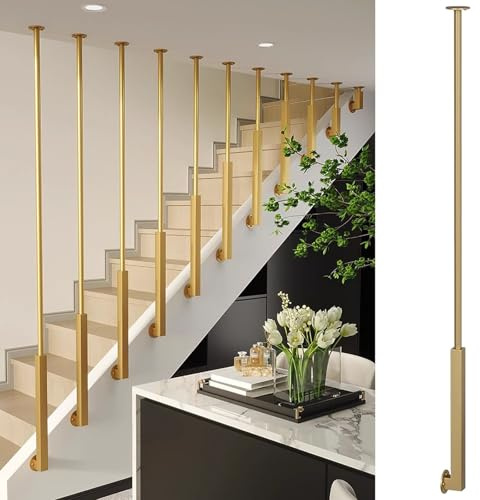 Metall Treppengeländer Pfosten ed Baluster & Spindeln für Innentreppen Sicherheitsgeländer für Absturzsicherung 204cm Höhe ideal für Flur & Brücken