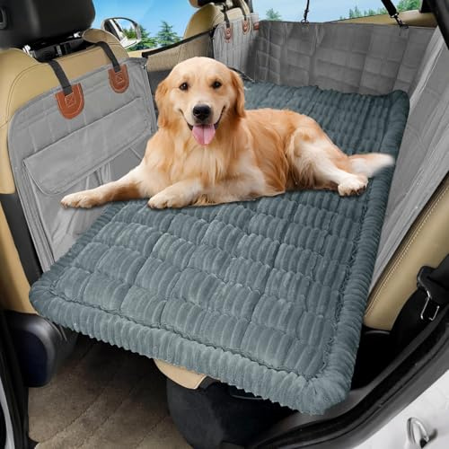 Chingcoo Hundeschutz Rückbank fürs Auto, 62×137 cm rutschfeste & Kratzfeste Hundedecke Auto, Wasserdichter Rücksitzschutz für Kleine & Große Hunde, Weiche Autoschutzdecke (Grau)