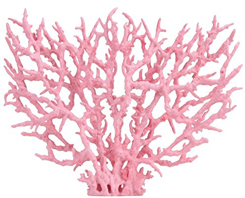 Künstliche Kunststoff Korallen Aquarienpflanzen Fish Tank Dekorationen in verschiedenen Größen und Farben Korallendekor für Aquarien(L Pink)