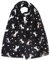 Lina & Lily Damen Schal Glitzer mit Silber Einhorn (Schwarz)