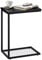 Relaxdays Beistelltisch schwarz, Metallgestell, robust, Melaminplatte, Dekotisch, u-förmiger Couchtisch 60cm hoch, Black