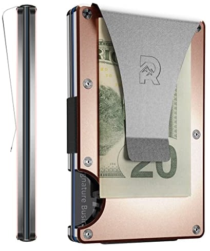 The Ridge Minimalistische RFID authentische Metall Geldbörse (Geldscheinklammer) Einheitsgröße Rosa