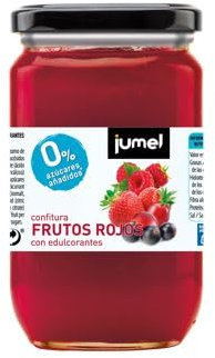 Confitura de FRUTOS ROJOS sin azucares añadidos extra JUMEL con STEVIA. Mermelada gourmet con todo el sabor. Pack de 4 unidades (1,49 € / unidad). A PARTIR DE 15€ PORTES GRATIS.