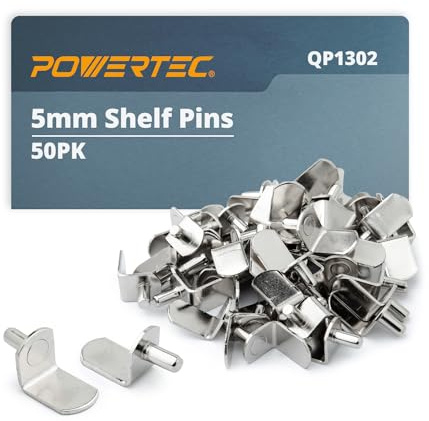 POWERTEC QP1302 Regalstifte, 5 mm, L-Form, 5 mm, Nickel
