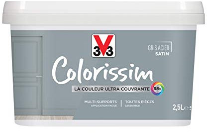 V33 Peinture multi-supports COLORISSIM® SAT Gris acier SATIN 2,5 L