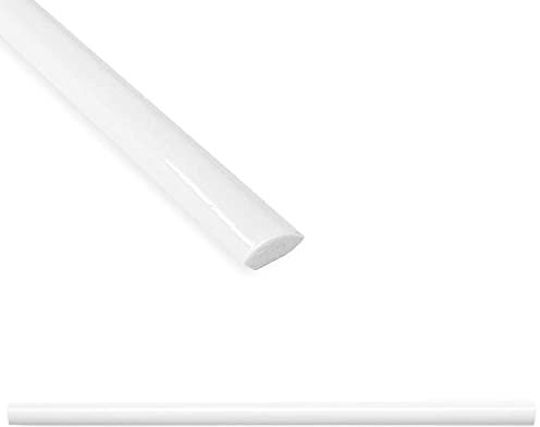Questech Quarter Round Tile Trim, 1/2 x 12 Inch Corner Shower Tile Edge Trim, Decorative Jolly Tile Liner Cap for Kitchen Backsplash Bathroom Shower, Bright White Polished, 12 Pack