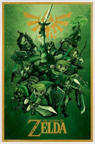 1art1 The Legend of Zelda Poster Plakat | Bild und Kunststoff-Rahmen - Link Kämpft (91 x 61cm)