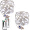 2 Stück LED Lichterkette, 120LED 12M / 40Ft 8 Modi USB lichterkette außen/innen Wasserdichte mit Fernbedienung für Schlafzimmer, Hof, Hochzeit, Weihnachten, DIY etc [Kaltes Weiß]