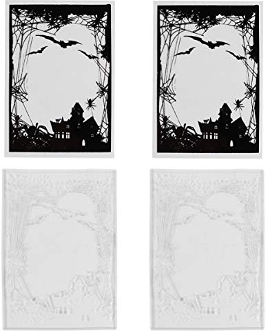 MILISTEN Transparente Halloween-Stempel, Fledermaus, Spinnennetz, Hintergrund für Kartenherstellung, Scrapbooking, Dekoration, 2 Stück