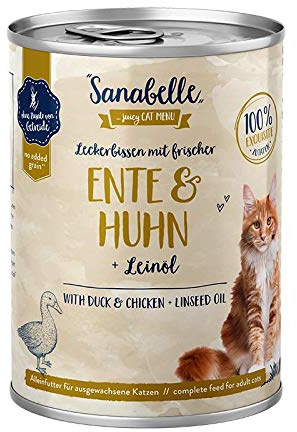 Sanabelle mit Ente & Huhn | 6 x 400g Katzenfutter nass
