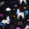 MAGAM-Stoffe Jori Softshell Stoff Kleidung Kinder Oeko-Tex Meterware 50cm (Einhorn)