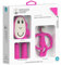 Matchstick Monkey Beißring Starter Set 3 teilig - Baby Zahnungshilfen - für wundes Zahnfleisch - Silikon - BPA-Frei - Beißring Tiermotiv, Beißring Gesicht, Fingerzahnbürsten - Affe pink
