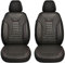 BREMER SITZBEZÜGE Maß Auto Schonbezüge kompatibel mit Audi A6 C7 Fahrer & Beifahrer Set ab 2010-2018 / Auto Schonbezug Velour Kunstleder Set 2er Pack in Schwarz (PS804)