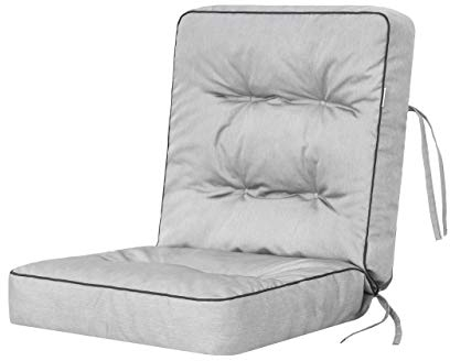 Bjird - Cojín para Banco de jardín, terraza o balcón con Respaldo - 50 cm - Impermeable - para Uso Interior y Exterior - para Columpio, Balancín o Muebles de Jardín - Made in EU - Ceniza
