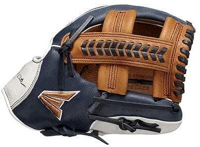 Easton Turnier Elite Baseball-Handschuh, 29,2 cm, H-Web, Rechtsh nder, Hellbraun/Marineblau