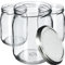KADAX 48st Einmachgläser 540ml mit Schraubdeckel fi82 mm für Einlegen, Einmachen, Konservieren und Mahlzeitenvorbereitung - Luftdichte Twist-off Gläser (Silber, 48 St.)