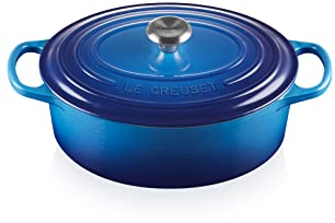 Le Creuset Cocotte oval de hierro fundido, 25 cm, 3, 2 L, Todas Las Fuentes de Calor incluso inducción, Azure, 21178252202430