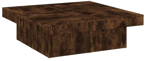 vidaXL Coffee Table Smoked Oak 90x90x28 cm Engineered Wood