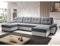 MODERNO Wohnlandschaft Sofa mit Schlaffunktion ENZO U - Sofa U-Form mit Bettkasten - Modern Ecksofa Schlafcouch - Steppsofa Zweifarbig - Grau-Weiß