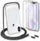 DiDaDi Handykette für iPhone X/Xs Hülle mit Band 1*Transparent Schutzhülle mit 2*Schutzfolie, Abnehmbar Handyband Necklace Handyhülle zum Umhängen Kordel Case (Schwarz)