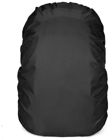 Lukery 2 Pezzi Parapioggia per Zaino Impermeabile Copertura per Pioggia di Zaino per Outdoor, Escursionismo, Campeggio, Turismo, Ciclismo (Nero,XS)