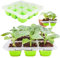 QTUN Bandejas Semilleros de Germinacion, 2 Piezas 18 Celdas Bandeja de Germinación de Plantas, Bandejas para Inicio de Semillas Reutilizables, Mini Invernadero Bandejas de Cultivo Germinación