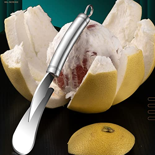 Orangenschäler, Orangen Zitrus Schäler, Grapefruit Messer Pomelo Zitrus Schäler, mit gebogenem Griff, Edelstahl Schneider Cutter Gemüseschäler Küchenhelfer, 304 Edelstahl