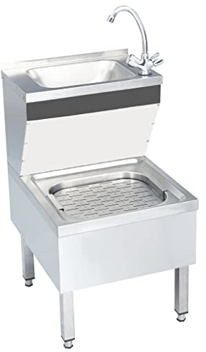 Handwaschbecken mit Wasserhahn, freistehend, Edelstahl