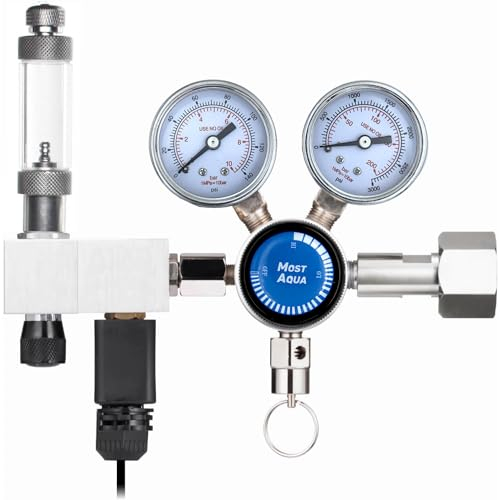 ostAqua Aquarium Dual Stage Co2 Regulator, Pro-Master Series, Co2 System Kit für Aquarienpflanzen, Integrierter Blasenzähler und einstellbarer Ausgangsdruck (Pro-Master Co2-Regler (Einzelausgang))