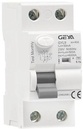 GEYA Disyuntor de corriente residual electromagnética tipo A ELCB RCD RCCB (2P-40A-30mA)