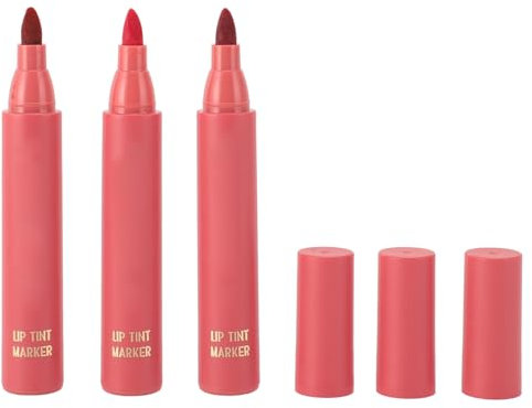 Lip Tint Marker Matte Lip Stain Pen, 3pcs Moisturizing Lip Liner Stick Lip Stain Pen Set for Perfectly Shaped Lips Hydrating, Long Wear Travel Friendly