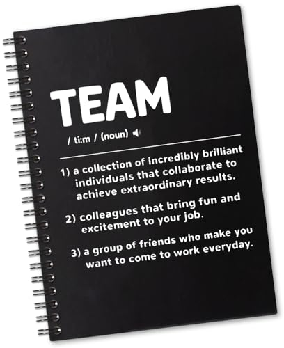 Sixrip Team Definition 160 Blank Pages Spiral Notebook, Funny Team Work Notebook Gift for Coworker, Dream Team Gifts for Colleague, Team Member Gift, New Job Gift Appreciation Gift for Coworker