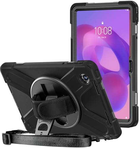 ProCase Hart Hülle für 11 Lenovo Tab M11 2024 /Lenovo Idea Tab 11'' 2025 mit Stifhalter, Heavy Duty Stoßfest Robust Case Hybrid Cover- Schwarz